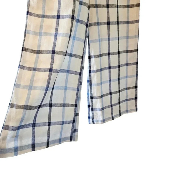 Red Carter Lola Plaid Gingham Linen Cotton Blend Jumpsuit Blue White Size Small. - Picture 12 of 16
